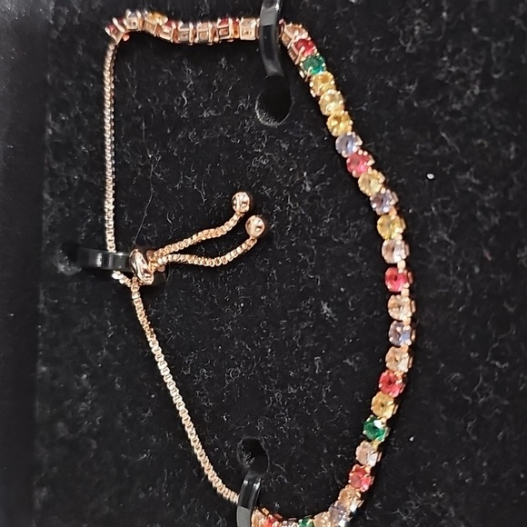 Piatella 18k Plated Gemstone Tennis Bracelet NIB - Picture 5 of 6